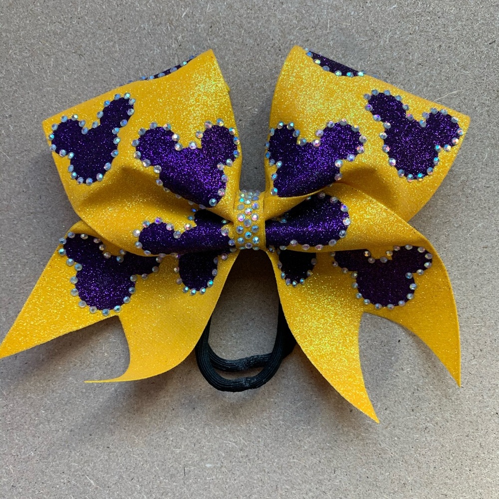 Purple & Gold Mickey Mouse Bow